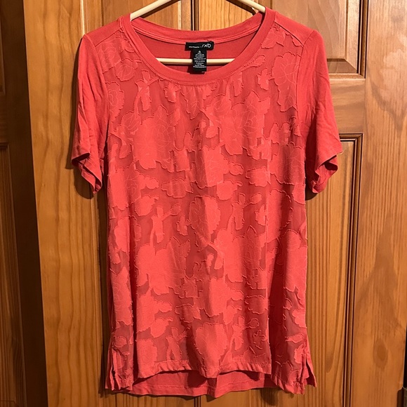 RXB Women's coral Floral Short Sleeve Tee great condition - Picture 1 of 7